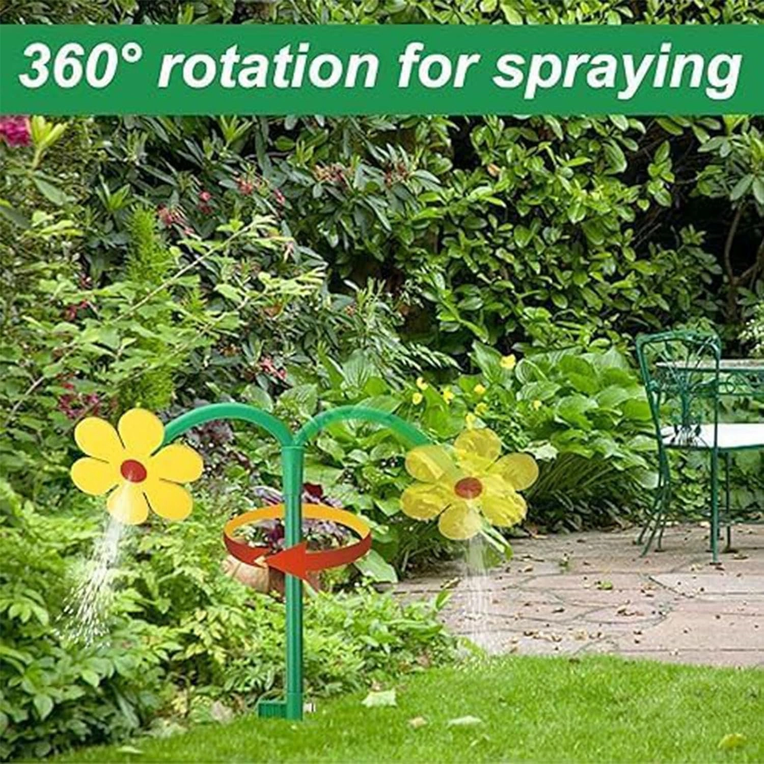 Crazy Dancing Flower Water Sprinkler, Dancing Daisy Sprinkler, Crazy Daisy Sprinkler for Dogs, Funny Sun Flower Dancing Daisy Yard Lawn Sprinkler, for Garden, Lawn, Courtyard (White)