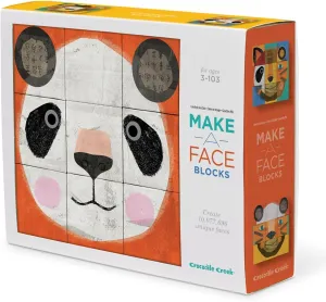 Crocodile Creek 9-Piece Puzzle Blocks - Make-A-Face Mix and Match Block Set Game for Kids Ages 3 and Up - Made of Sturdy Cardboard - Zoo Animals - 9 Cubes - 2.4" W x 2.4" H x 2.4" D Finished