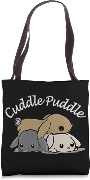 Cuddle Puddle Rabbit Pile Bunny Snuggle Gift Tote Bag