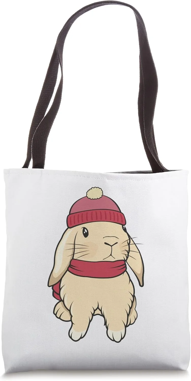 Cute Mini Holland Lop Bunny Rabbit Lover Winter Tote Bag