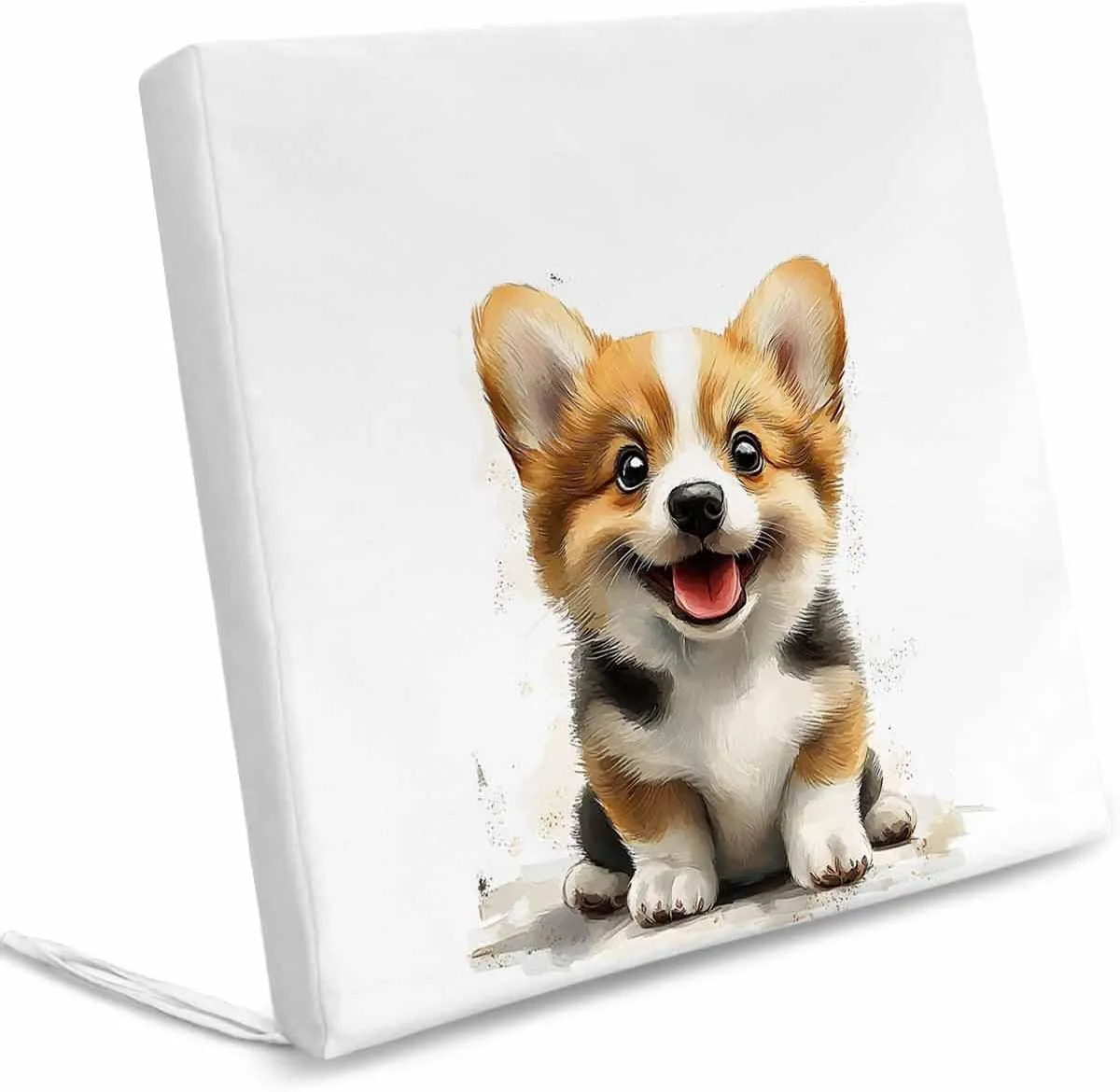 Cute Puppy Outdoor Cushion Chair Cover Set of 2 - Waterproof Couch Seat Covers, Modern Sitting Pet Dog Watercolor Patio Furniture Protector Cushions Slipcovers for Sofa/RV, 24"x24"x4"
