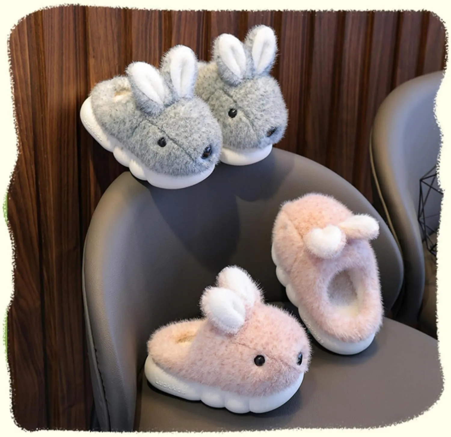 Cute Women's Rabbit Slippers - Warm & Plush, Cartoon Design, Perfect for Winter & Indoor/Outdoor Use