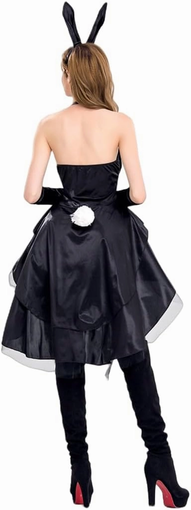 Cute Bunny Costume Women Charming Bunny Girl Skirt One-Piece Bodysuit Rabbit Outfit Cosplay for Halloween Christmas