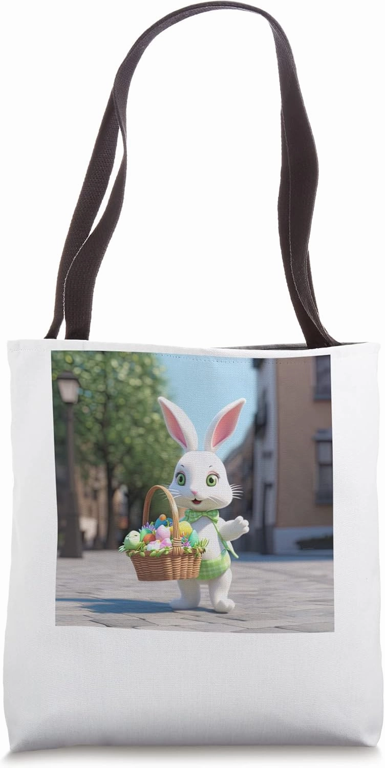 CUTE FEMALE EASTER BUNNY CARTOON HOLIDAY LIMITED EDITION ART Tote Bag