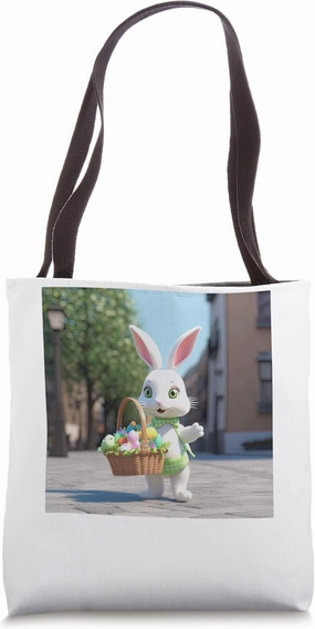 CUTE FEMALE EASTER BUNNY CARTOON HOLIDAY LIMITED EDITION ART Tote Bag