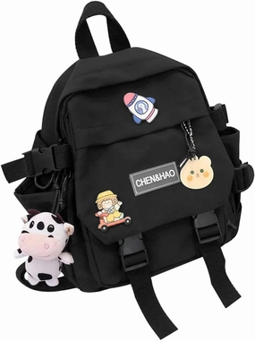 Cute Mini Backpack with Pin Accessories Plush Pendant for School