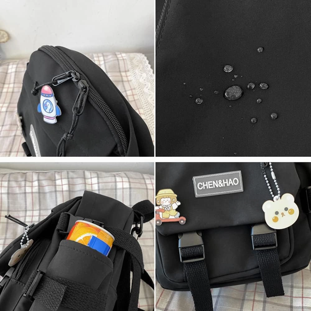 Cute Mini Backpack with Pin Accessories Plush Pendant for School