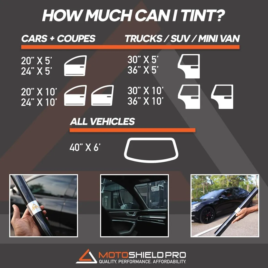 DIY-MotoShield Pro Premium Nano Ceramic Tint (35% VLT) 30” in x 15’ ft Roll | Professional Window Film for Auto, Reduce Infrared Heat & Block UV by 99%