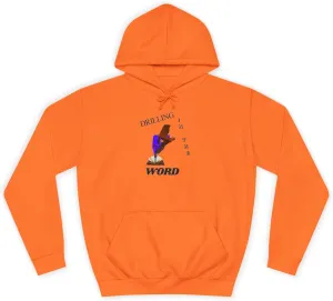 Drilling Word Unisex College Hoodie, Casual Sweatshirt, Streetwear, Gift for Students, College Apparel, Unique Graphic Hoodie