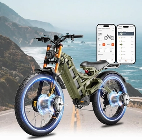 eAhora Romeo Pro 3 [2025 Latest] 50 Mph Electric Bike for Adults, 5000W Dual Motor Ebike, 60V 80Ah 250 Miles Long Range Electric Bike, 26”*4.0 Fat Tire Air Full Suspension Off-Road E-Bike, UL2849