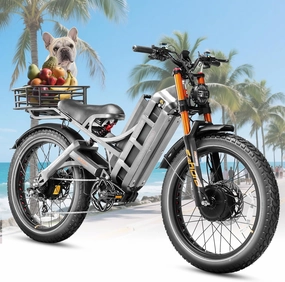 eAhora Romeo Pro 3 [2025 Latest] 50 Mph Electric Bike for Adults, 5000W Dual Motor Ebike, 60V 80Ah 250 Miles Long Range Electric Bike, 26”*4.0 Fat Tire Air Full Suspension Off-Road E-Bike, UL2849