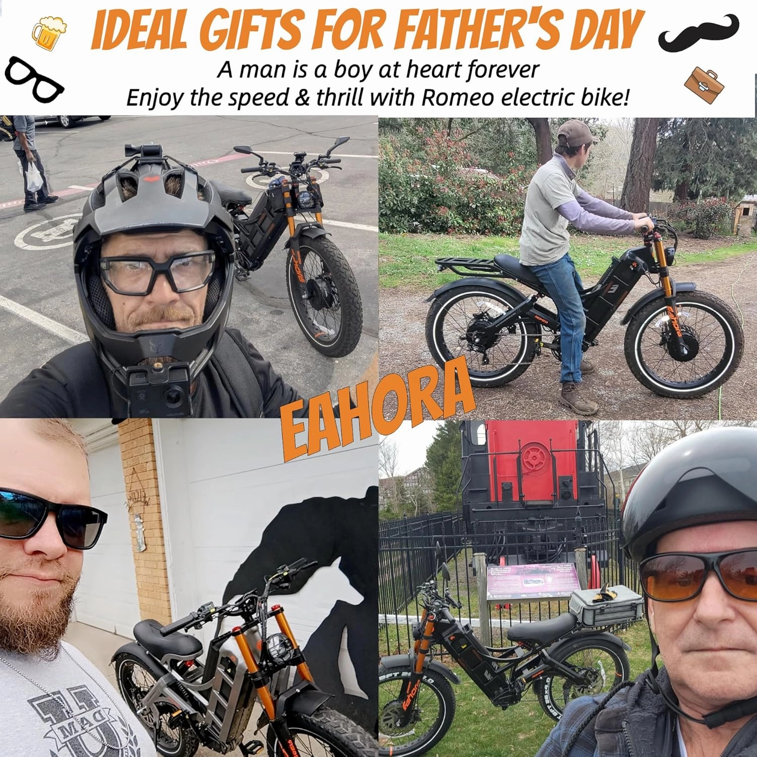 eAhora Romeo Pro 3 [2025 Latest] 50 Mph Electric Bike for Adults, 5000W Dual Motor Ebike, 60V 80Ah 250 Miles Long Range Electric Bike, 26”*4.0 Fat Tire Air Full Suspension Off-Road E-Bike, UL2849