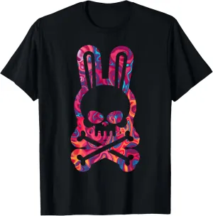 Easter Bunny Retro Tie Dye Bunny Skull Cross Bone Halloween T-Shirt
