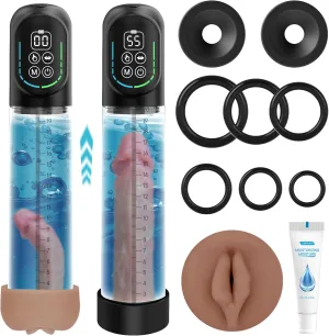 Electric Penis Pump Sex Toys for Men - Male Sex Toy with 5 Suction Modes & 6 Training Modes, Automatic Male Masturbator Mens Sex Toys Pumps & Enlargers, LCD Adult Toys Pocket Pussy and Penis Ring