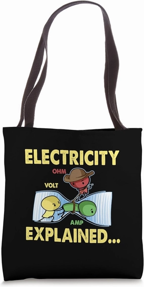 Electricity Explained Volt Ohm Amp Electrician Science Tote Bag