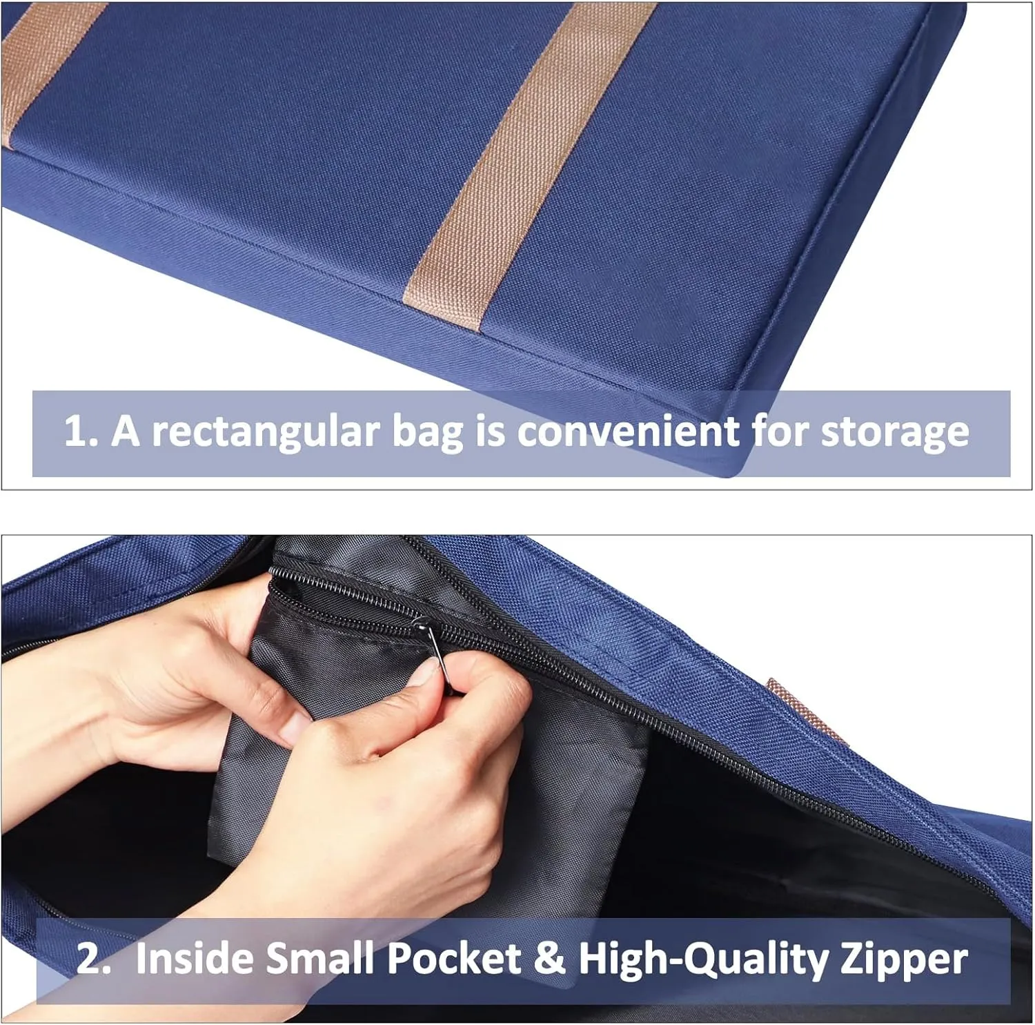 Empty Mahjong Bag,Blue Soft American Mahjong Bag with Two Wrappers (Case Only)