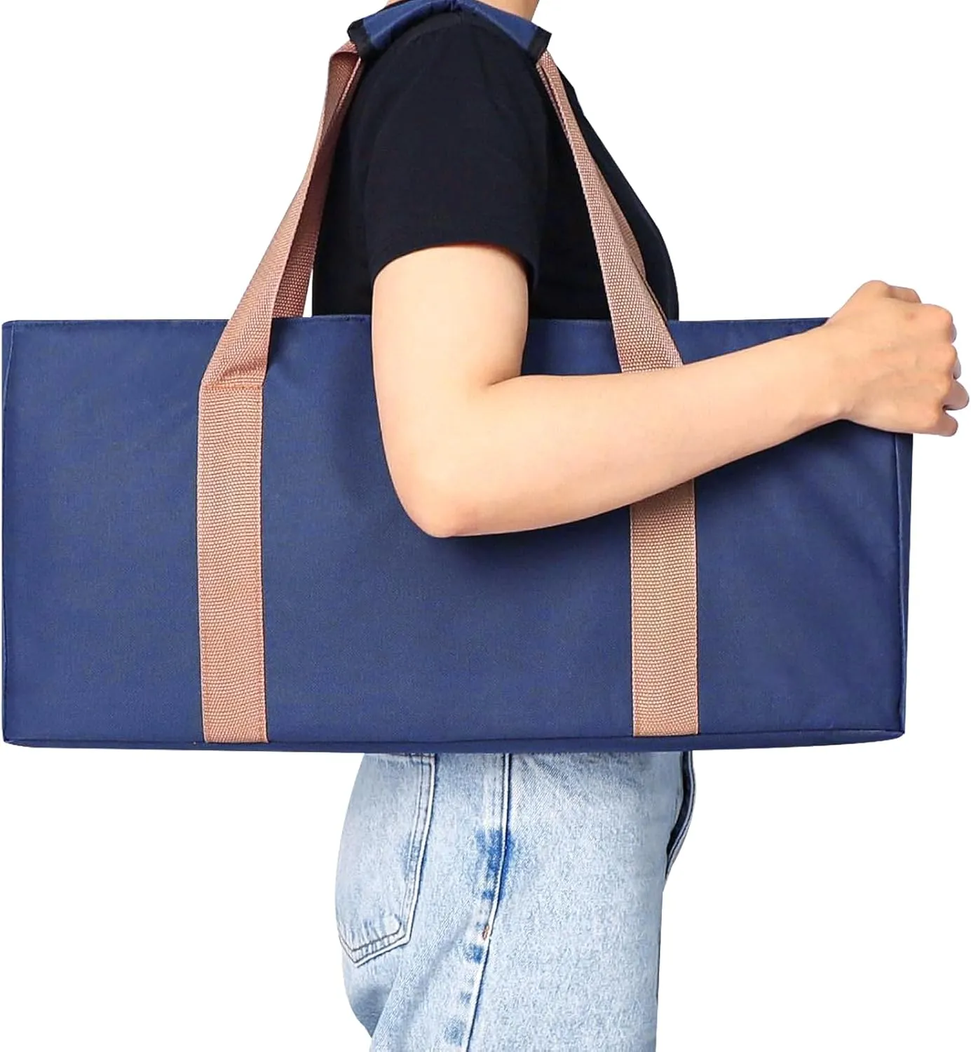Empty Mahjong Bag,Blue Soft American Mahjong Bag with Two Wrappers (Case Only)