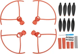 Enhanced Tripod Propeller Guards for Maximum Protection, RC Drone Accessories Tailored for FIMI X8 Mini, Includes Accurate Balanced Propellers and PC Material Rings (Orange)