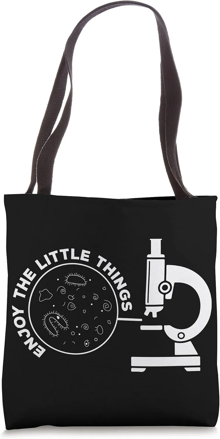 Enjoy The Little Things Microscope Microbiology Biologist Tote Bag