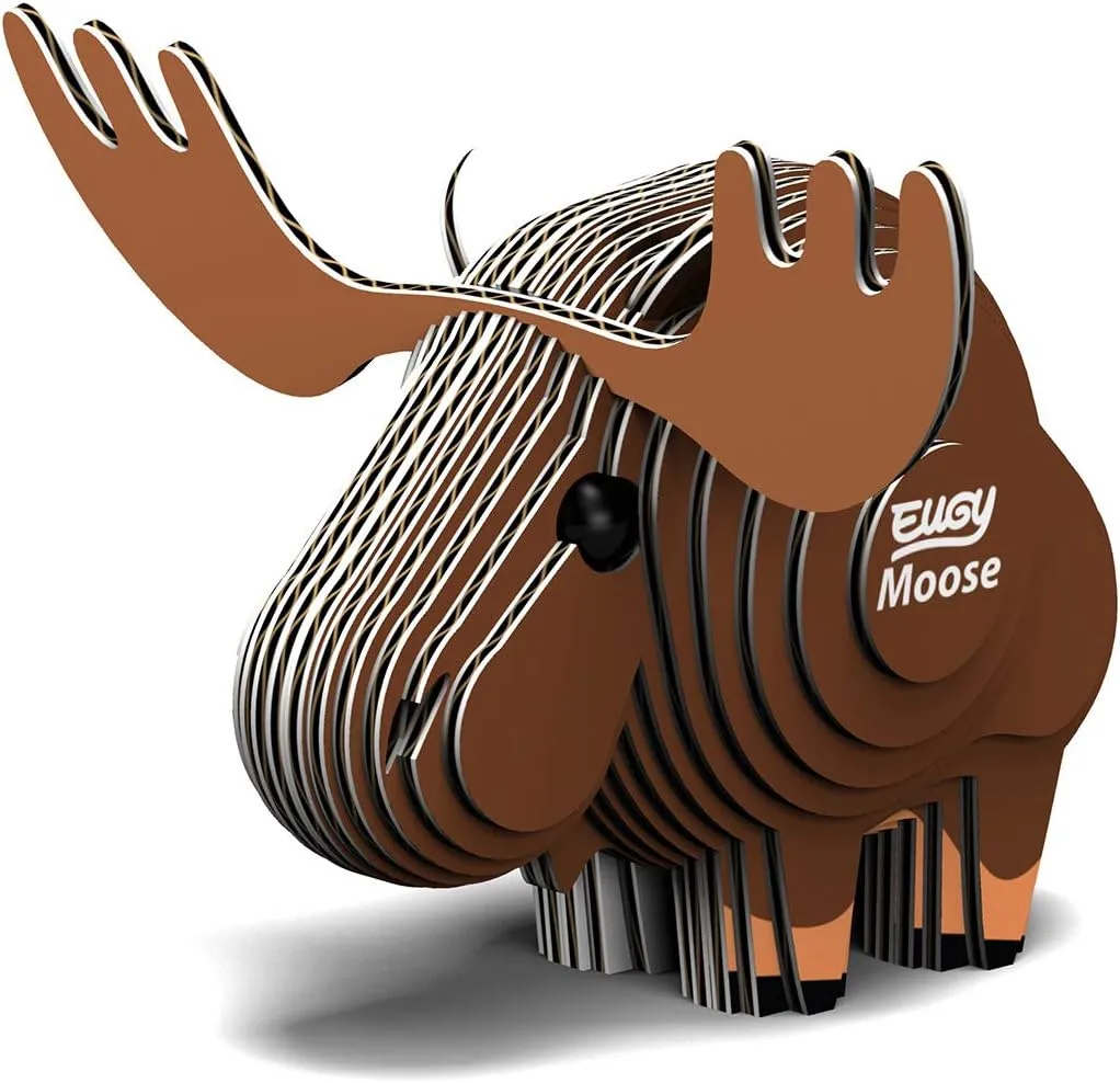 Eugy Moose 3D Puzzle, 24 Piece Eco-Friendly Educational Toy Puzzles for Boys, Girls & Kids Ages 6 