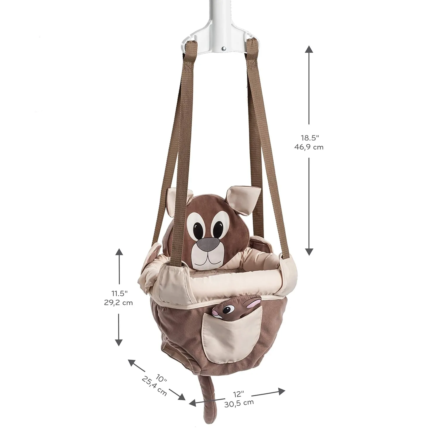 Evenflo Exersaucer Johnny Jumper Featuring Easy-to-Use Clamp Attachment for Quick and Tool-Free Set Up and Adjustable Straps to Customize the Height for Your Child, Roo