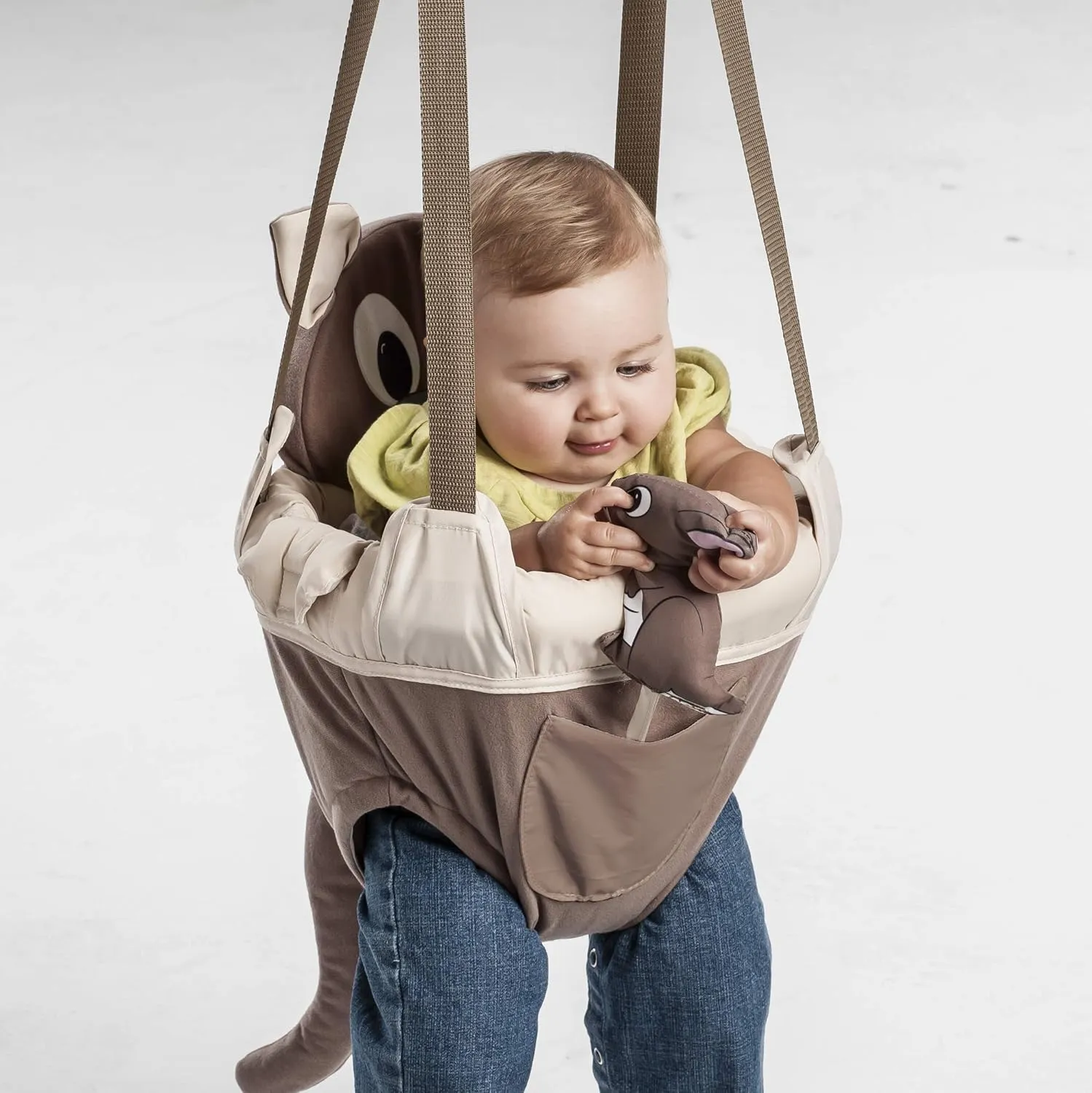 Evenflo Exersaucer Johnny Jumper Featuring Easy-to-Use Clamp Attachment for Quick and Tool-Free Set Up and Adjustable Straps to Customize the Height for Your Child, Roo