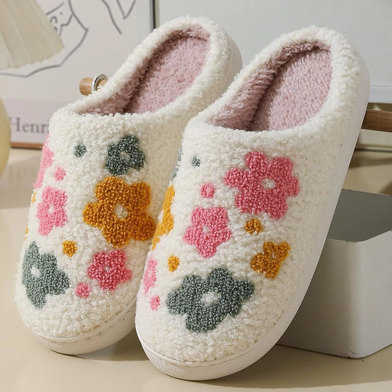 Evil Eyes Cowboy Hat Slippers cute Warm Cozy House Shoes Soft Plush Fuzzy Slippers for Women Men
