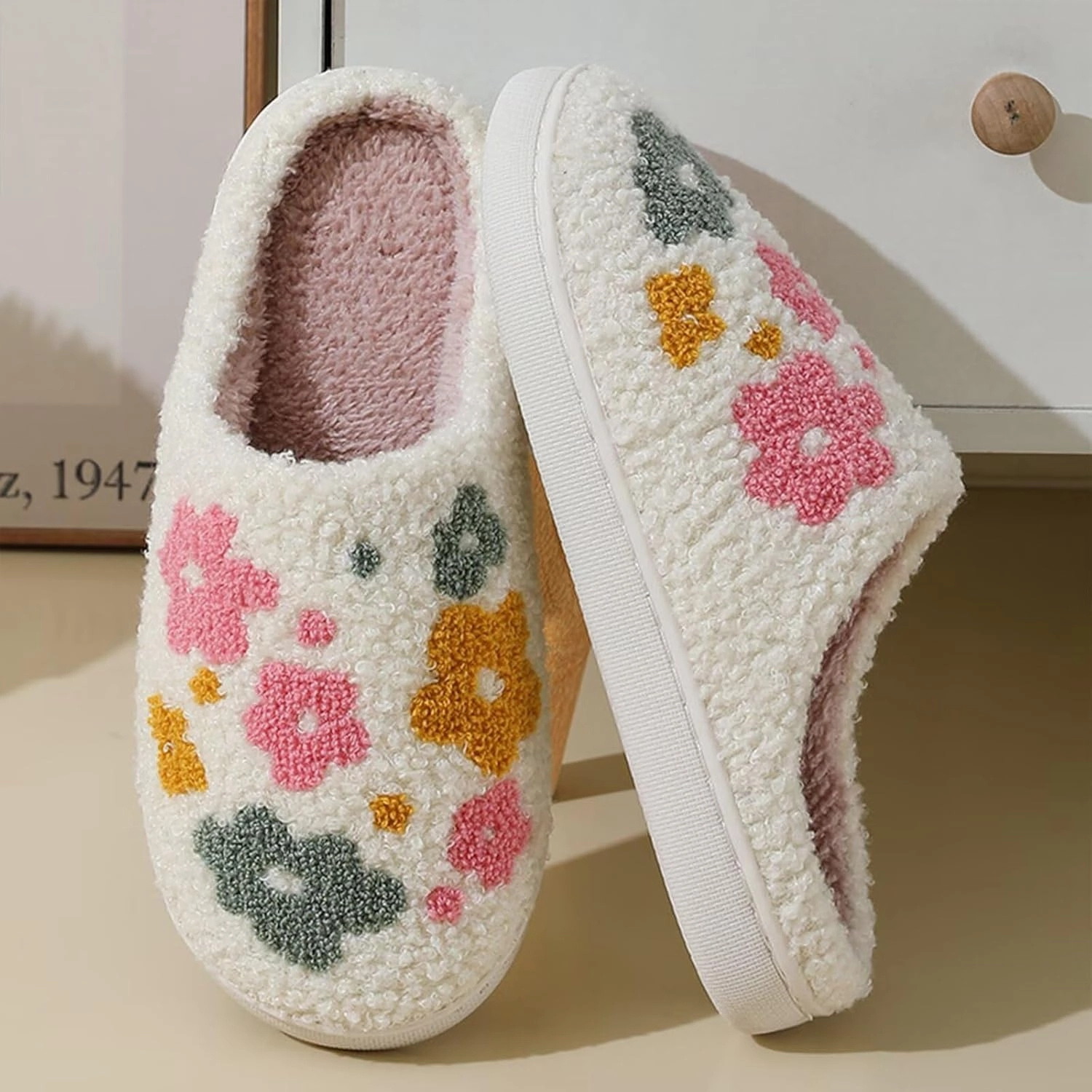 Evil Eyes Cowboy Hat Slippers cute Warm Cozy House Shoes Soft Plush Fuzzy Slippers for Women Men