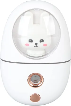 Facial Mister, 35ml Cute Animal Facial Mist Sprayer USB Rechargeable Mini Eye Face Humidifier Portable Facial Steamer for Travelling Face Daily Makeup Skin Care (White)