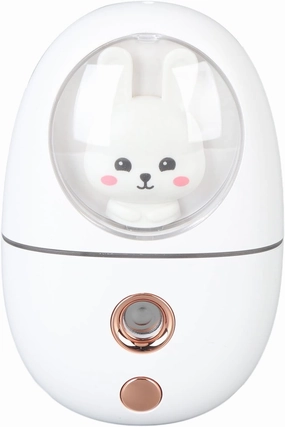 Facial Mister, 35ml Cute Animal Facial Mist Sprayer USB Rechargeable Mini Eye Face Humidifier Portable Facial Steamer for Travelling Face Daily Makeup Skin Care (White)