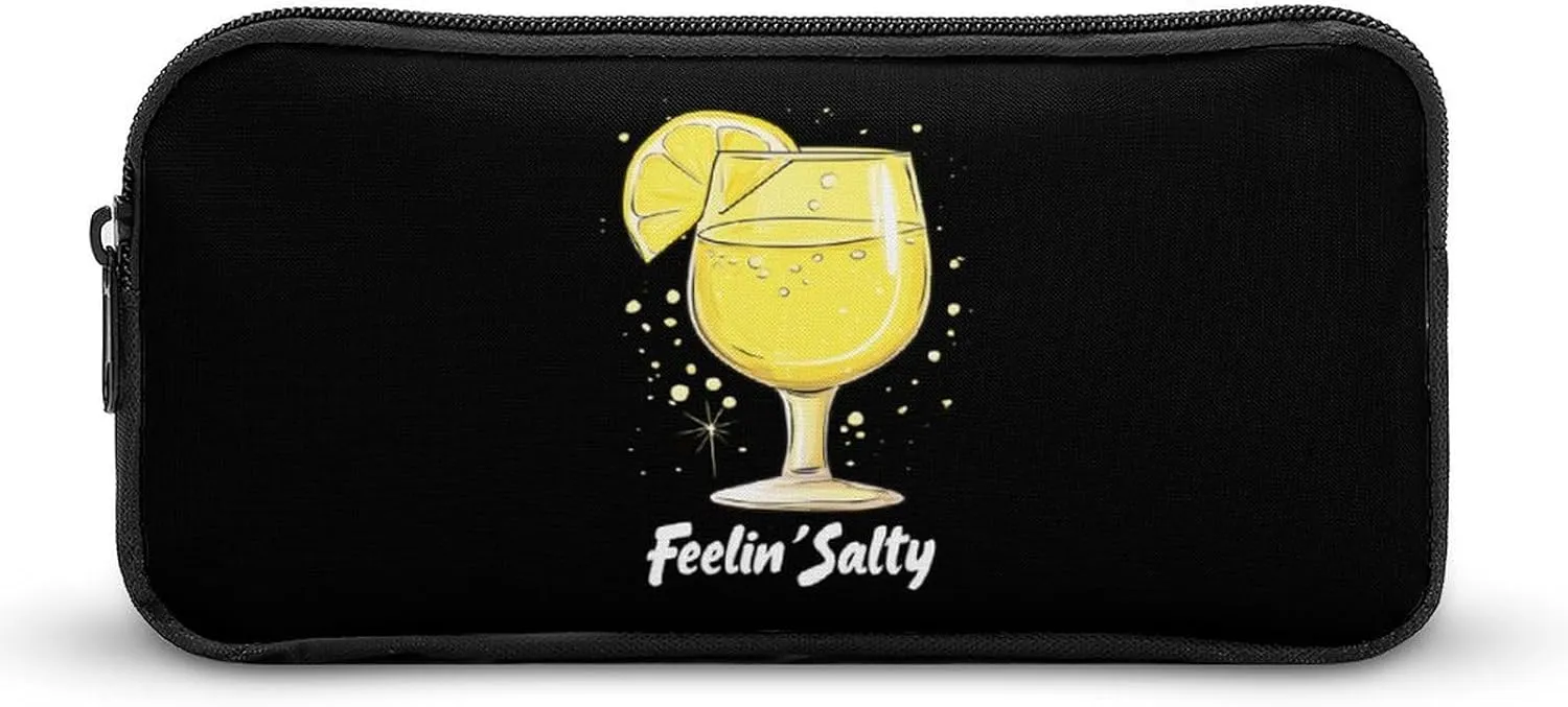 Feelin' Salty Margarita Pencil Case Cute Pen Pouch Cosmetic Bag Pecil Box Organizer for Travel Office