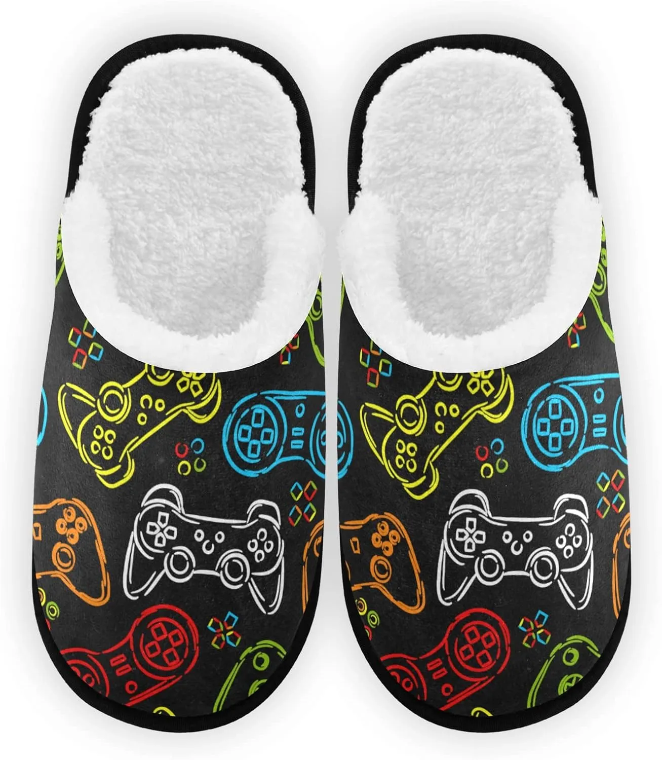 Fisyme Slippers Soft Non-Slip Indoor House Slippers Home Shoes For Bedroom Hotel Travel Spa