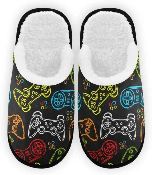 Fisyme Slippers Soft Non-Slip Indoor House Slippers Home Shoes For Bedroom Hotel Travel Spa