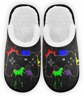 Fisyme Slippers Soft Non-Slip Indoor House Slippers Home Shoes For Bedroom Hotel Travel Spa