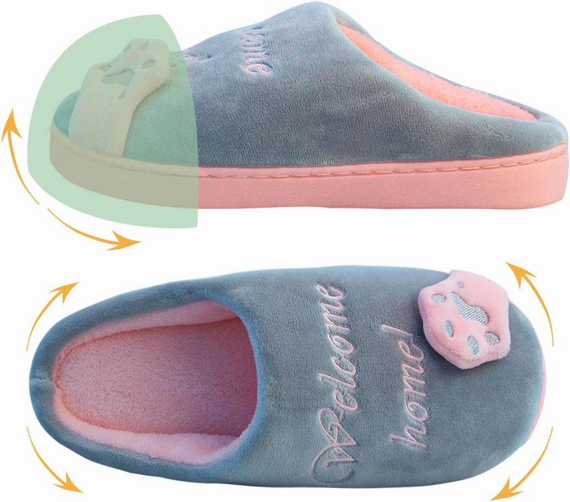 FJWYSANGU Womens & Mens Memory Foam Fuzzy Warm Slip On House Slippers - Cute Animal Slippers - Soft Plush Home Shoes - Indoor & Outdoor