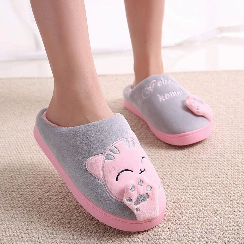 FJWYSANGU Womens & Mens Memory Foam Fuzzy Warm Slip On House Slippers - Cute Animal Slippers - Soft Plush Home Shoes - Indoor & Outdoor