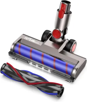 FLYLINKTECH Motorhead Vacuum Attachment for V7 V8 V10 V11 V15 SV10 SV11 SV12 SV14 Cleaners with LED Headlights,V Shape Turbo Bristle Roller Brush Head Replacement Parts for Hardwood Floor Carpets