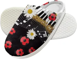 Forchrinse Colorful Butterfly Girls Clog Slippers Memory Foam Soft Warm House Slippers Plush Indoor Bedroom Slippers,9-14.5