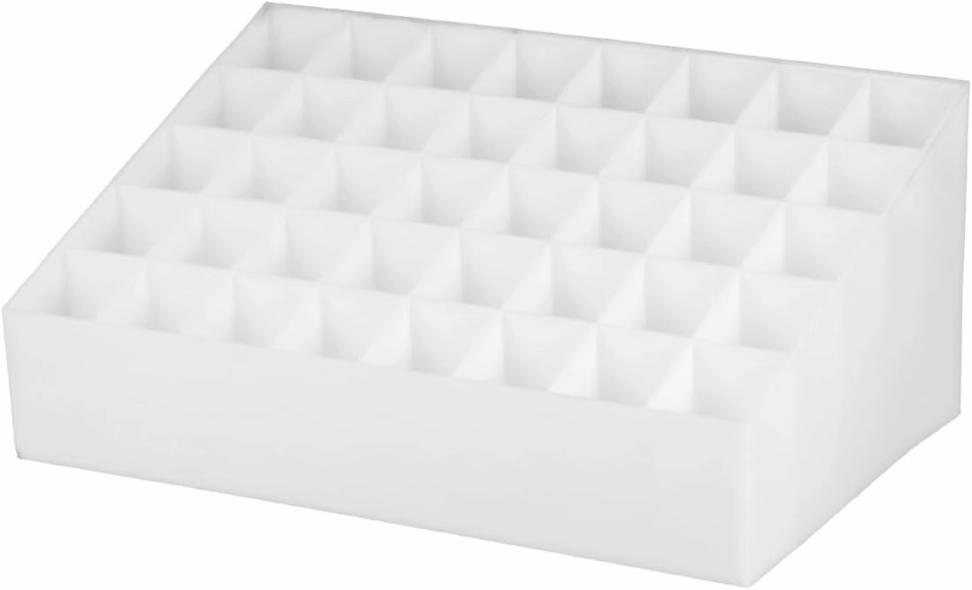 FRCOLOR 40 Box 40 Slots Makeup Holder Lipstick Holder Case Jewelry Storage Case Beauty Organizer Makeup Brush Holder Lip Gloss Lip Tint Lipstick Storage Case Display Stand White Desktop