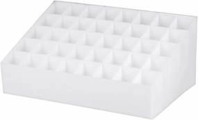 FRCOLOR 40 Box 40 Slots Makeup Holder Lipstick Holder Case Jewelry Storage Case Beauty Organizer Makeup Brush Holder Lip Gloss Lip Tint Lipstick Storage Case Display Stand White Desktop