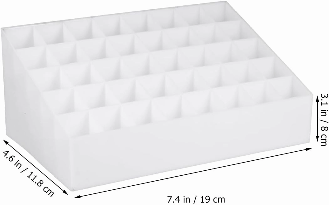 FRCOLOR 40 Box 40 Slots Makeup Holder Lipstick Holder Case Jewelry Storage Case Beauty Organizer Makeup Brush Holder Lip Gloss Lip Tint Lipstick Storage Case Display Stand White Desktop