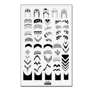 French Style Image Rose Pattern Nail Art Stamp Template Lollipop Heart Bow Stencil Steel Nail Tool