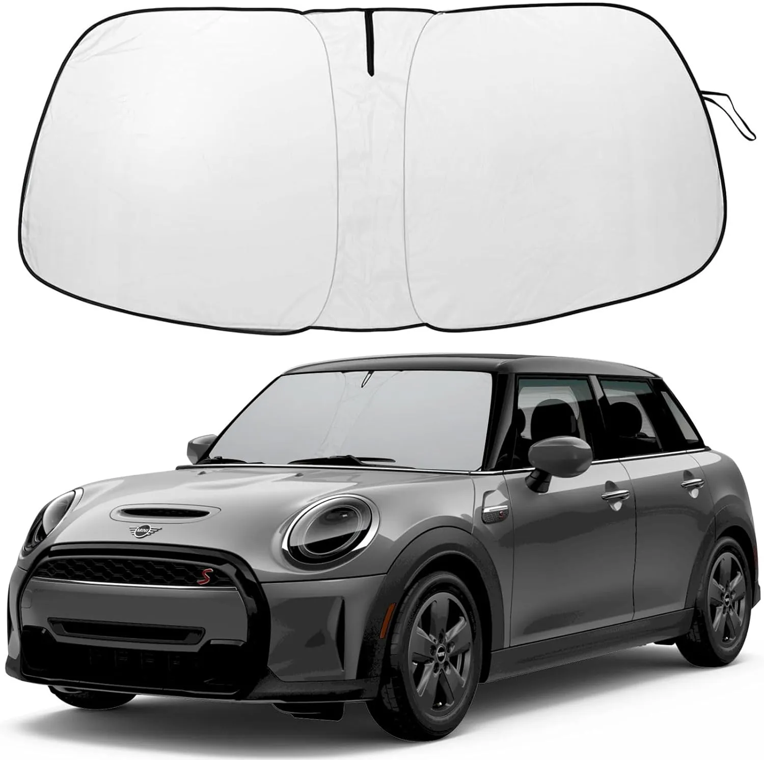 Front Windshield Sunshade fit for 2015-2024 Mini Cooper Cooper S Hardtop 4 Door Foldable Car Shade Automotive Windshield Sunshades Mini Cooper Windshield Sun Shade Keeps Your Vehicle Cool