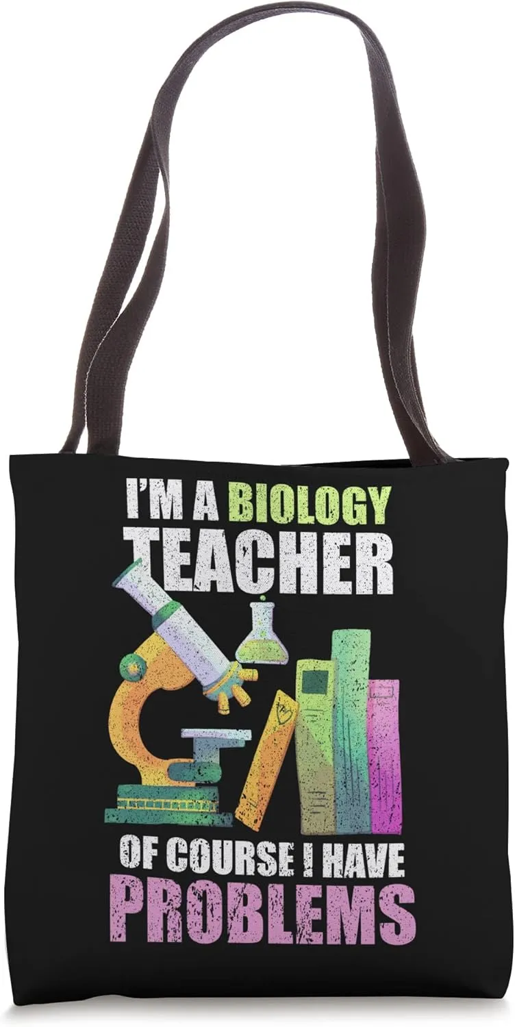 Funny Biology Teacher Microscope Biologist Lab Biology Tote Bag