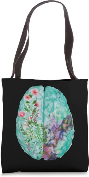 Funny Neuroscience Floral Anatomy Brain Nerve Neurologist Tote Bag