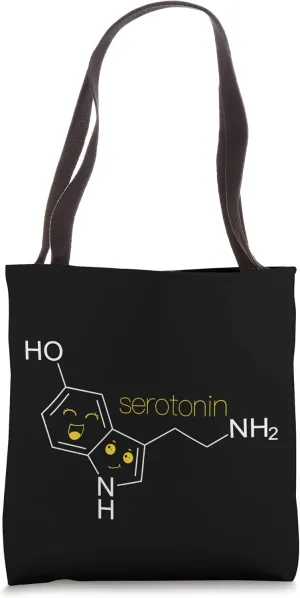 Funny Serotonin Molecule Science Chemistry Tote Bag