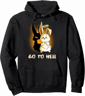 Funny Hell Bunny Holy Rabbit Halo Rodent Pullover Hoodie
