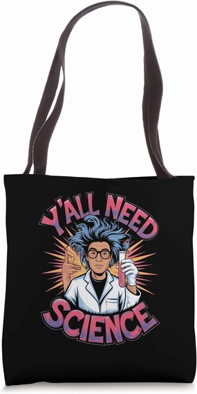 Funny Science Meme Retro Design Tote Bag