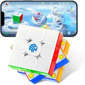GAN 356 i Carry S Smart Cube Magnetic, 3x3 Speed Cube Intelligent Tracking & Replaceable Batteries with CubeStation App, Compatible with iOS 9.0 , Android 4.4  Devices for Kids Beginner