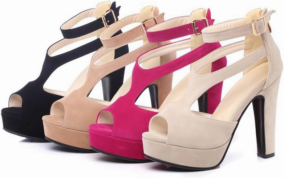 GATUXUS Women's Platform Chunky High Heels Sandals Open Toe Ankle Strap Sexy Dress Sandals Pumps Summer Shoes